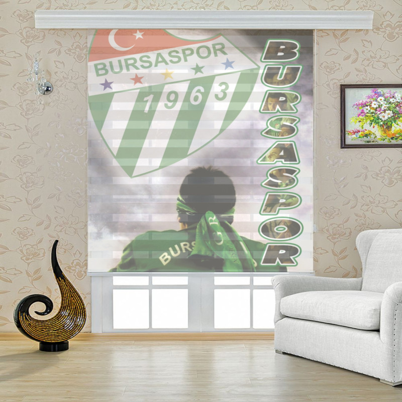 Baskılı Zebra Perde Bursaspor 